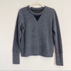 ***SOLD*** Alo Gray Crew Sweatshirt Pullover Mesh Back Black